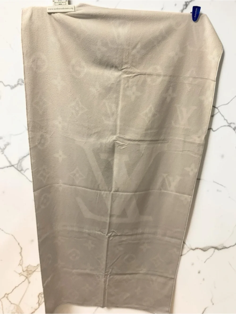 NWOT Designer Inspired Monogram Beach Towel- Black & White